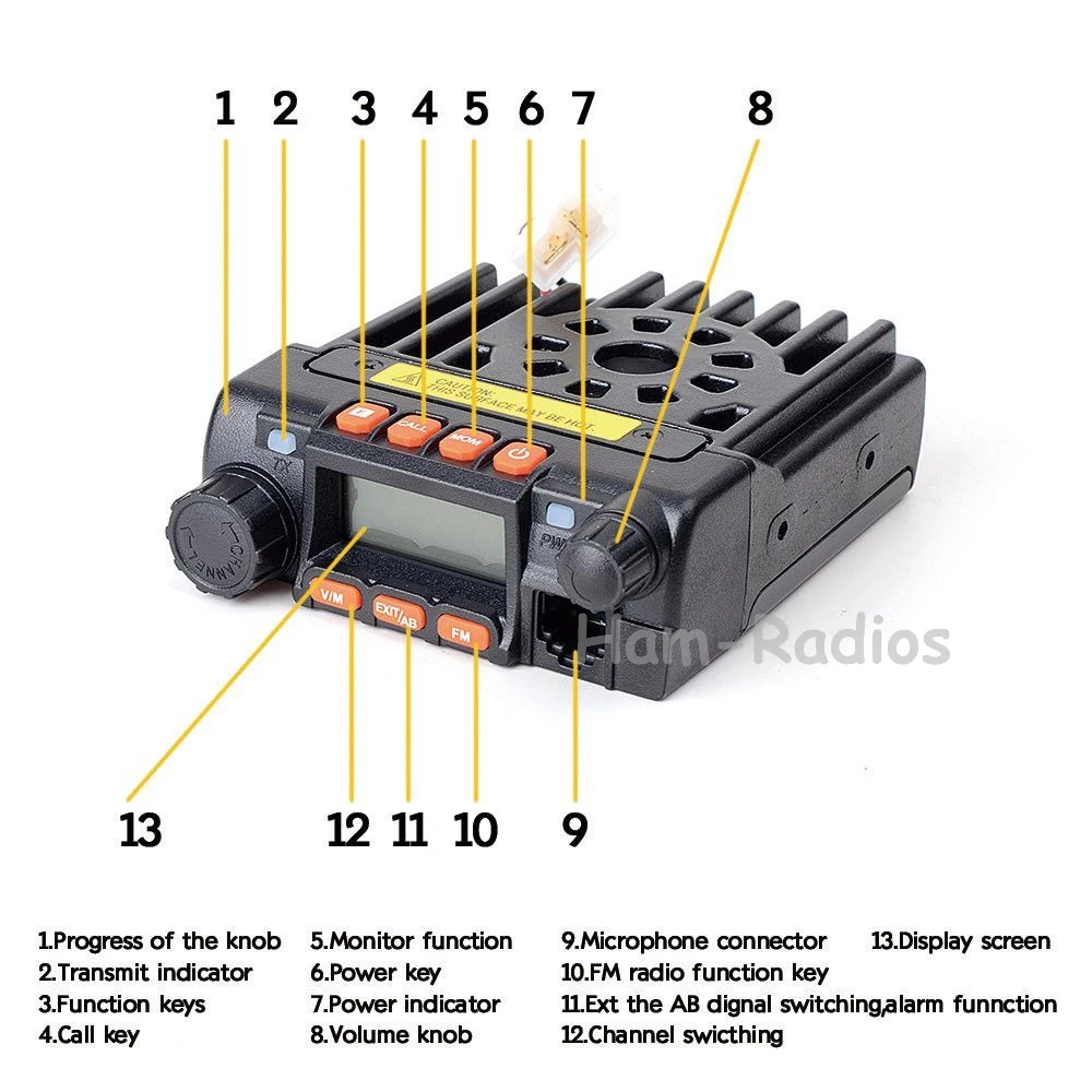 

QYT Mini Dual Band Vehicle Mounted 136-174/400-480MHz 25W Long Range Transceiver Mobile Two-way Radio Walkie Talkie