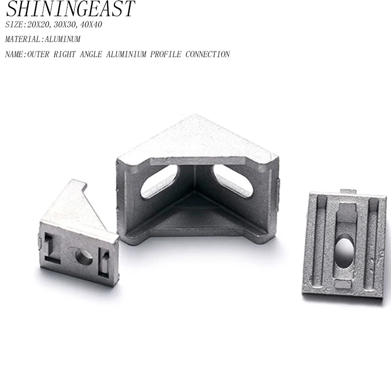 

5pcs/lot 2020 3030 4040 professional outer right angle Aluminium profile connection accessories corner brackets hardware971