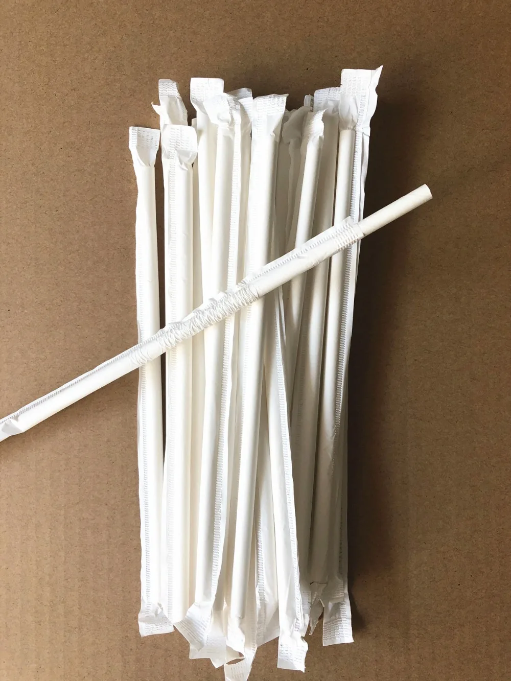 Free Shipping  White  Paper Straws Individually Wrapped For Birthday Party,Wedding.Supply Biodegradable Paper Straws 6600pcs