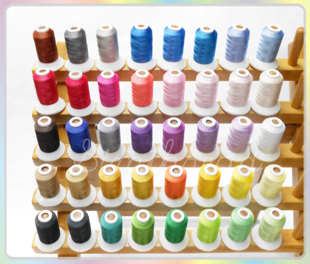 

40 Brother Colors/kit Polyester Embroidery Machine Spools Thread, 1000M/pc