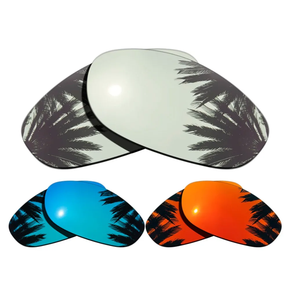 

(Ice Blue+Orange Red+Silver Mirrored Coating)3-Pairs Polarized Replacement Lenses for Monster Dog 100% UVA & UVB Protection