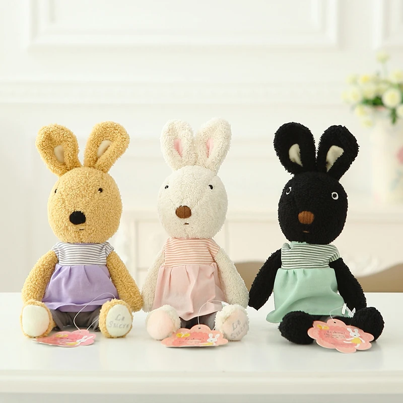 

Lovely Dressing Rabbit Plush Toys Soft Bunny Stuffed Animals Doll Stripe Clothes Rabbits Toy for Girls Children New Year Gifts