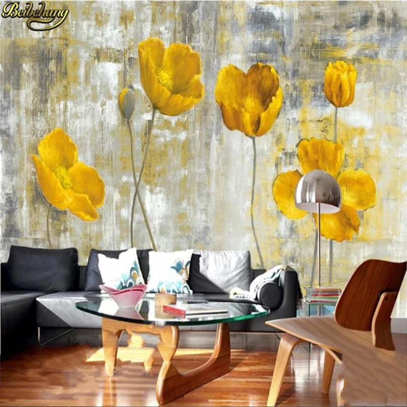 

beibehang Custom 3D Wall Murals Wallpaper European Style Retro Abstract Flower Mural Art Living Room Bedroom Non-woven Backdrop