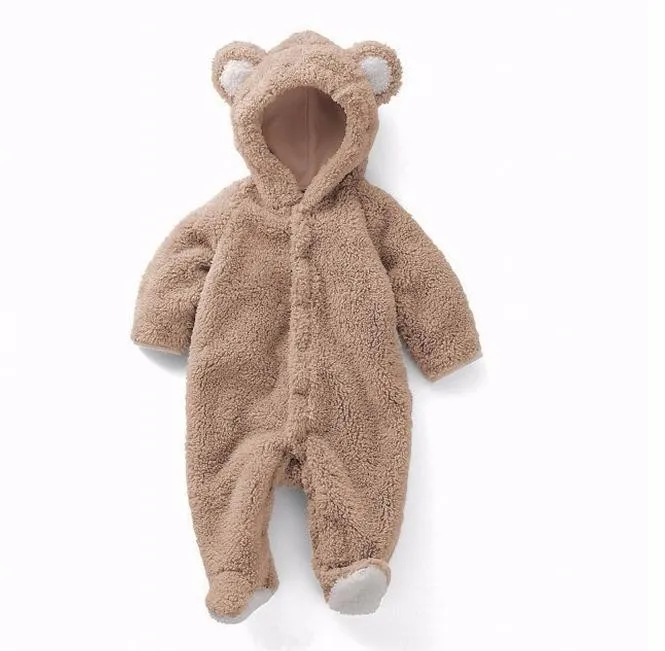 Newborn Baby Rompers Autumn Winter Warm Fleece Baby boys Costume Baby Girls Clothing Animal Overall Baby Jumpsuits