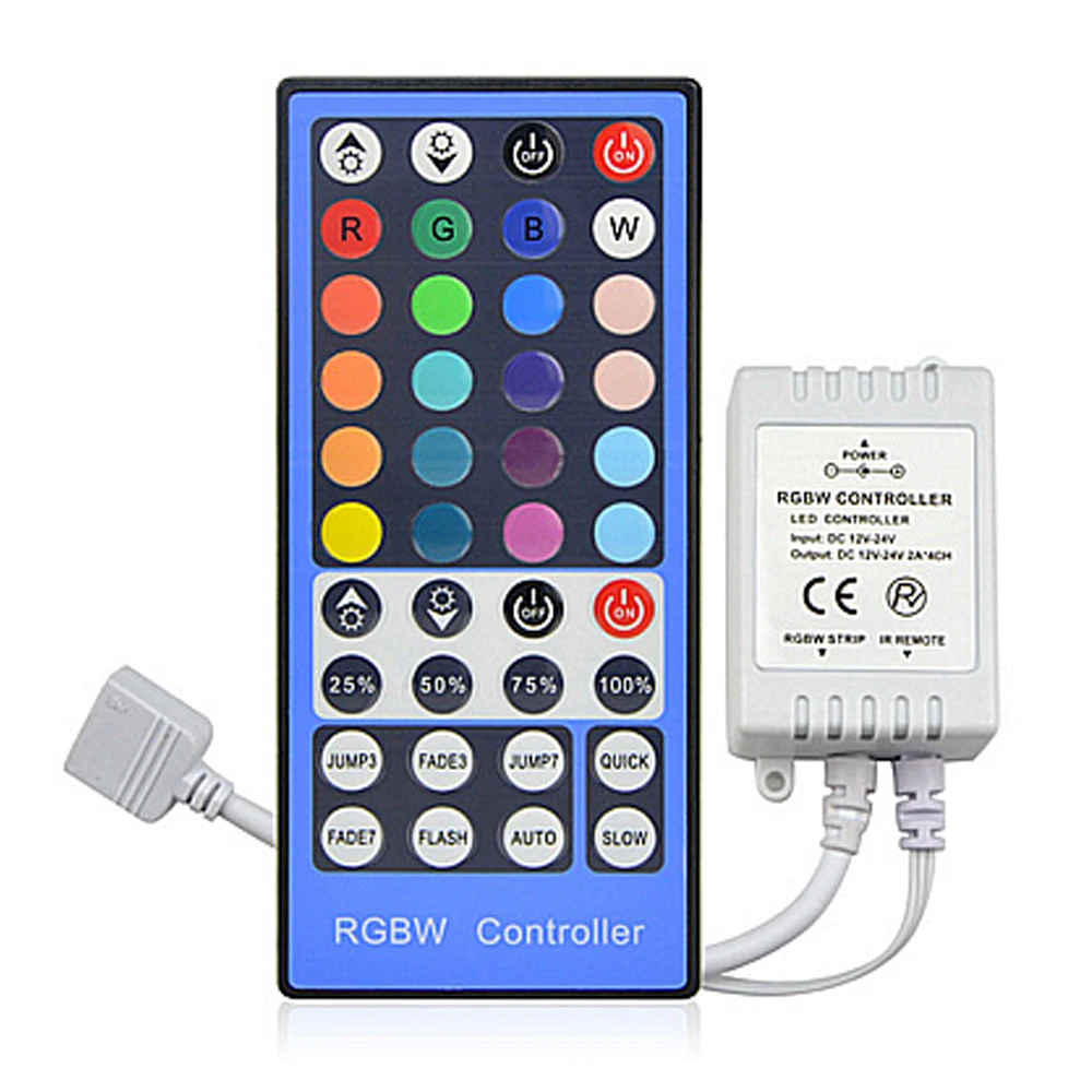 LED Strip Light kit RGBW Non-Waterproof/Waterproof 5050 Flexible Tape + 40key Remote Controller +12V 5A Power Supply Kit 5M