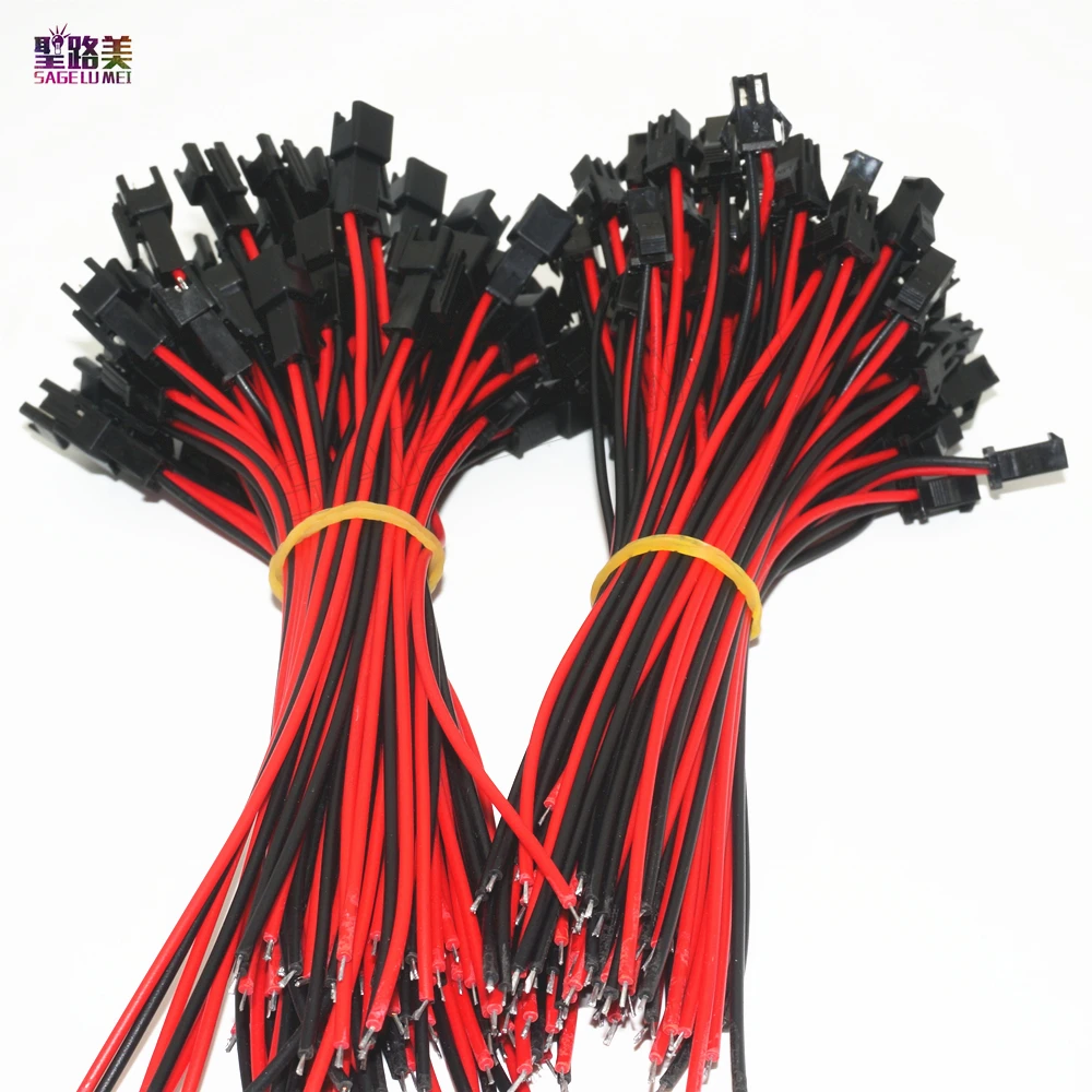 100 pairs 2pin Male to female SM JST connector cable length15cm Wire for Led Lamp Driver cable 5050 single strip LED Connector