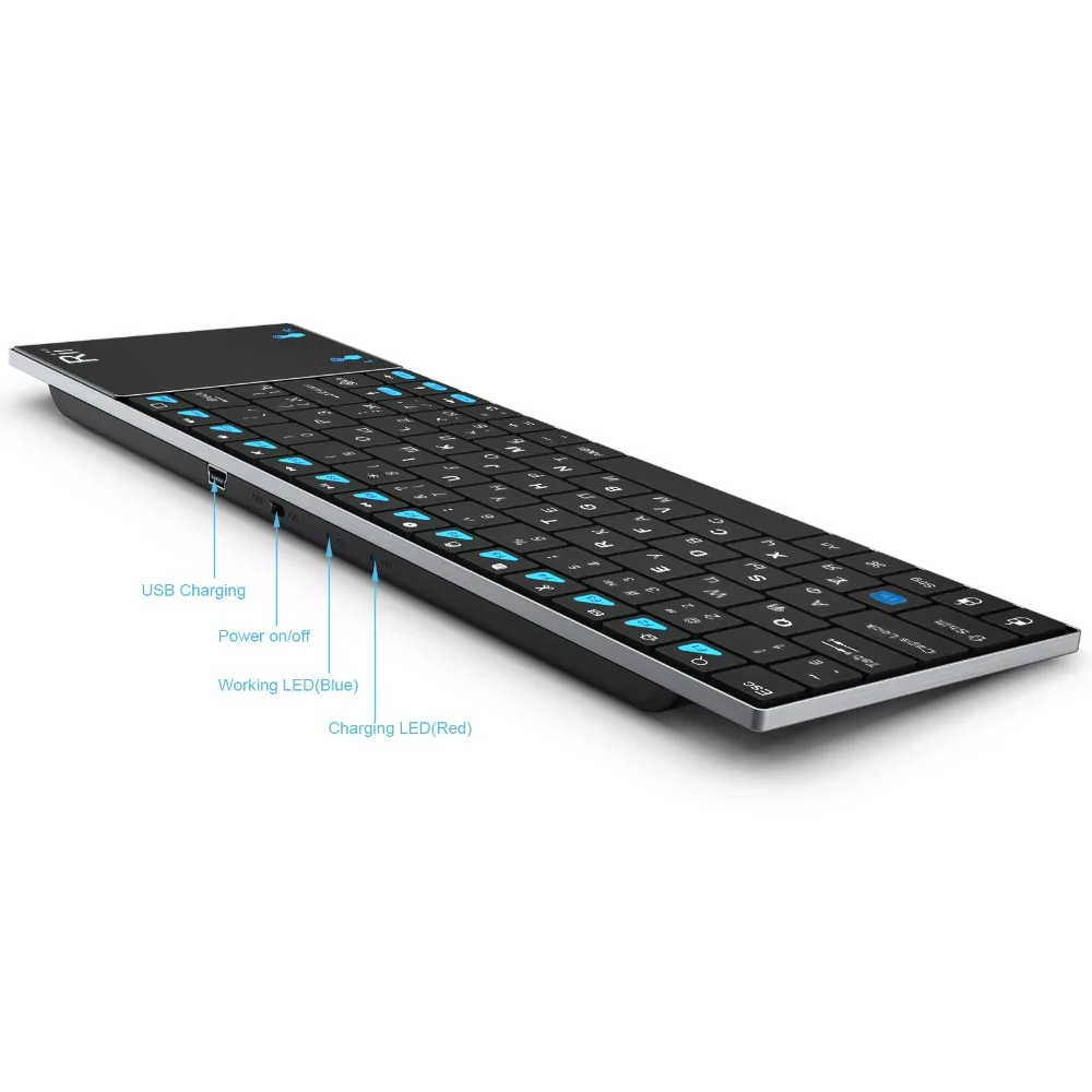 Spanish English German Keyboard mini i12 Wireless Keyboard with Touchpad for Tablet Apple Pad Mac Laptop HTPC