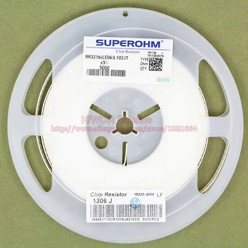 

(1000pcs/lot) 1206 3.3K Ohm 5% SMD Chip Resistor Thick Film Resistor 5% 3K3 Ohm Chip Fixed Resistor