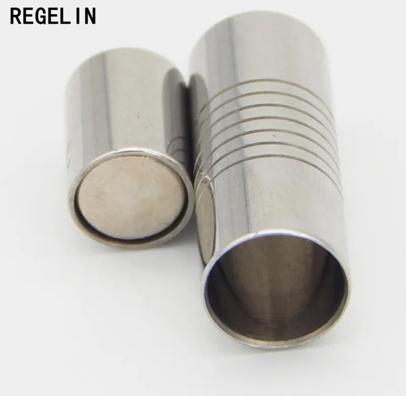 REGELIN 2 pcs สแตนเลสสตีลรอบแม่เหล็ก Clasps เงินโทนโลหะ Fit 3/4/5/6 /7 มม. สร้อยข้อมือสายหนังผลการค้นหา