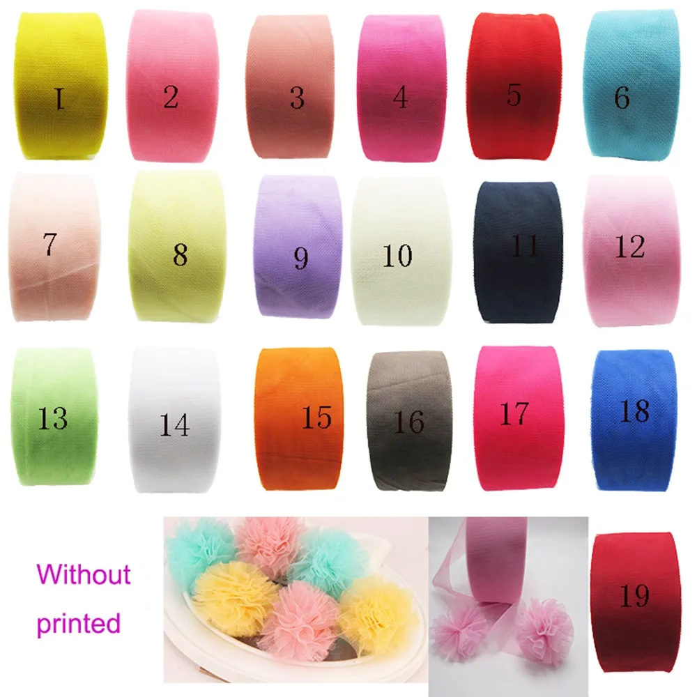 100Y/lot 80mm Solid Gauze Tulle Net Mesh Legging ribbon for DIY sewing material children's hair clip  accessories