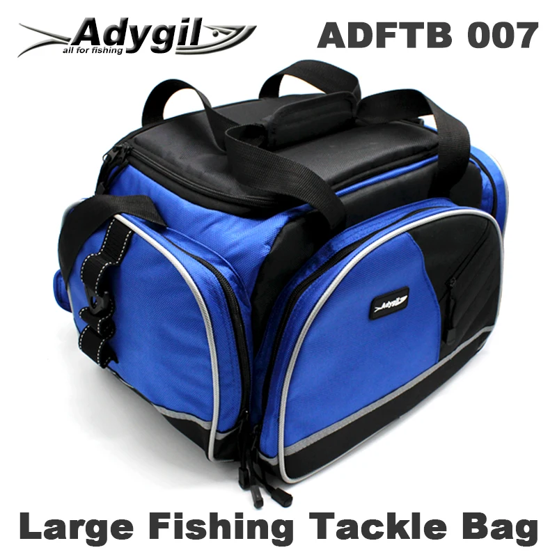 Adygil Large Fishing Tackle Bag W/4 Large Utility Boxes Fishing Bag