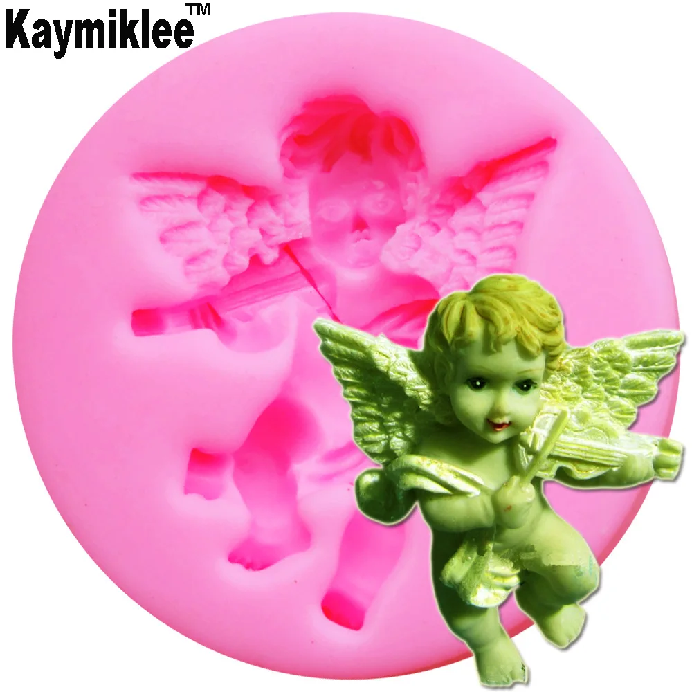 M422 Baby Angel Playing UV Resin Silicone Mold Fondant Chocolate Candy Gumpaste Surgarcraft Crystal Epoxy Soft Clay Bake Tools