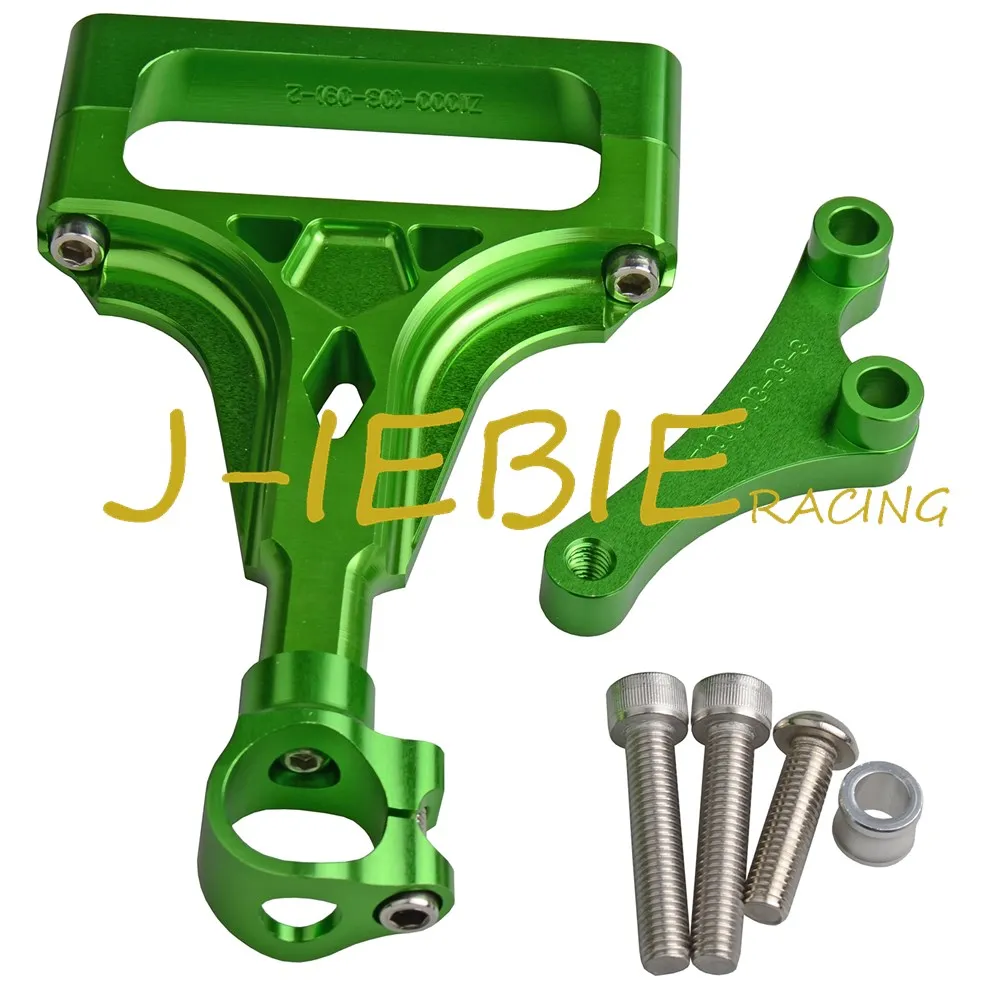 CNC Steering Damper Stabilizer Bracket Mounting For Kawasaki Z1000 Z750 2003-2009 2004 2005 2006 2007 2008 Green