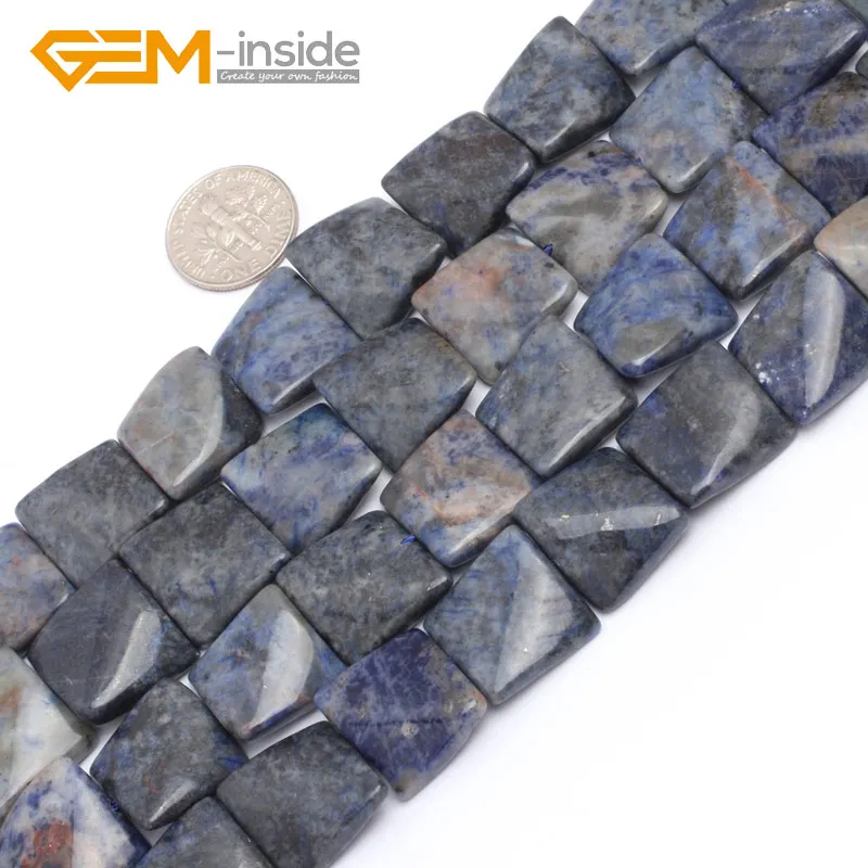 16mm Square Twist Assorted Material Natural Gem Stones Flat Beads For Jewelry Making Beads DIY 15\