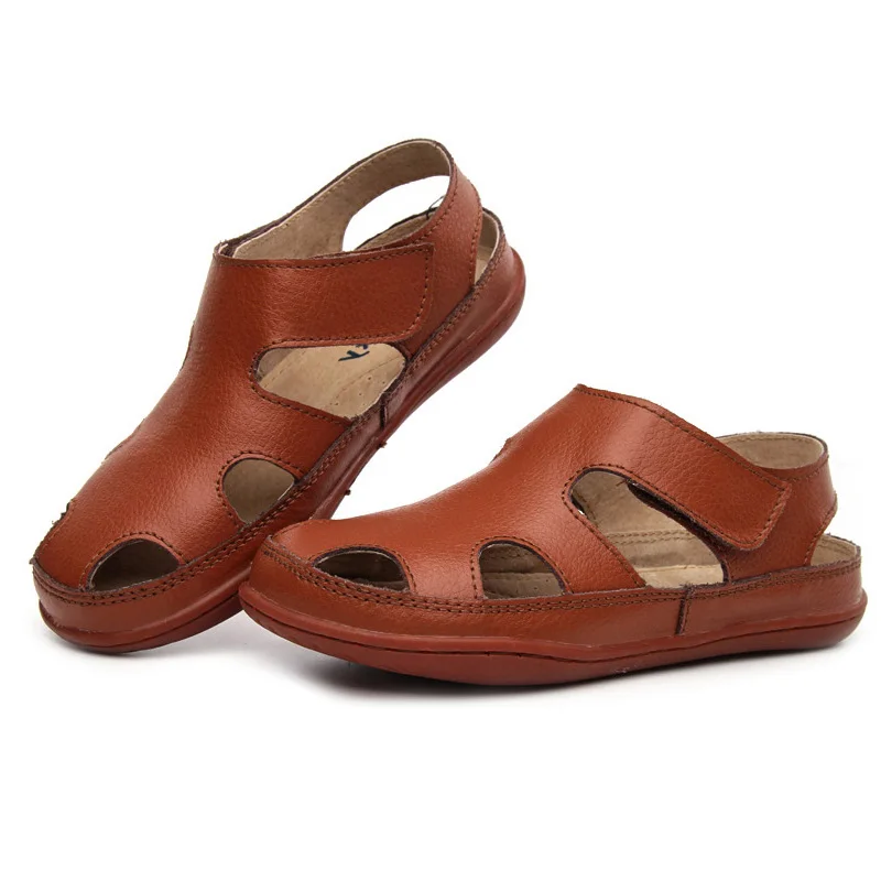 Mudipanda Genuine Leather sandals for Boys Girls Sandal For Baby Shoes Anti-Slip Children Sandals GUINEA PIGS Brand Black blue