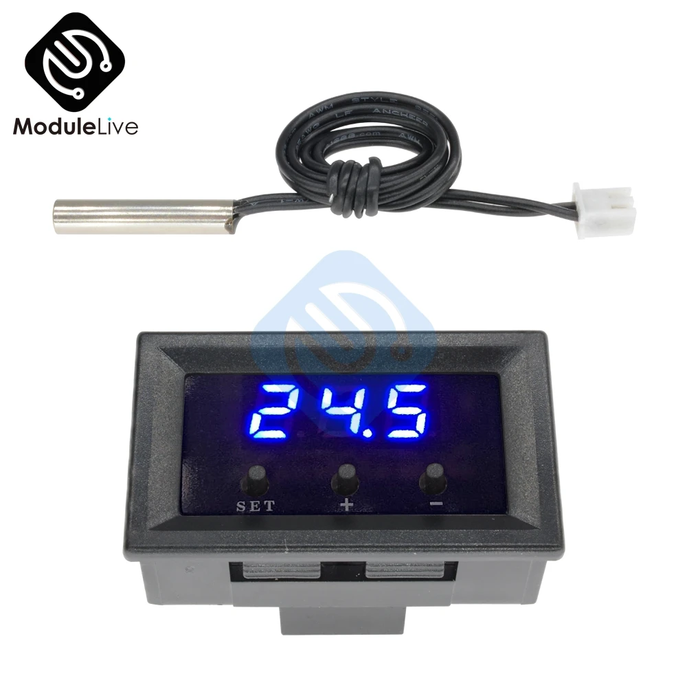 W1209 DM Mini LED termostato digitale controllo della temperatura termometro modulo interruttore Controller DC 12V sonda sensore NTC impermeabile