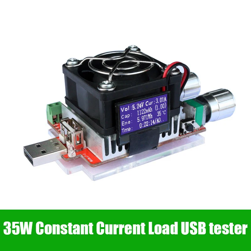 Imagem -05 - Carga Eletrônica Ajustável Tensão Capacidade Tester Corrente Constante Resistor de Envelhecimento Usb Qc2.0 3.0 35w Qualidade