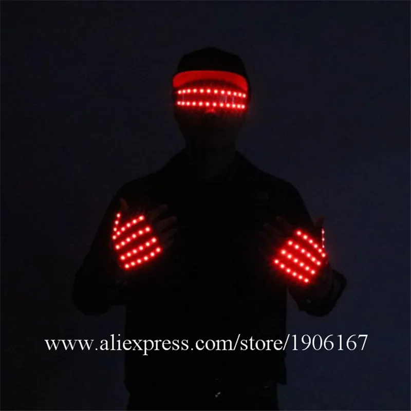 LED Glow Gloves Lighting Magic Luminous ;Led Finger Gloves Party Supplies Halloween Illuminated Glasses