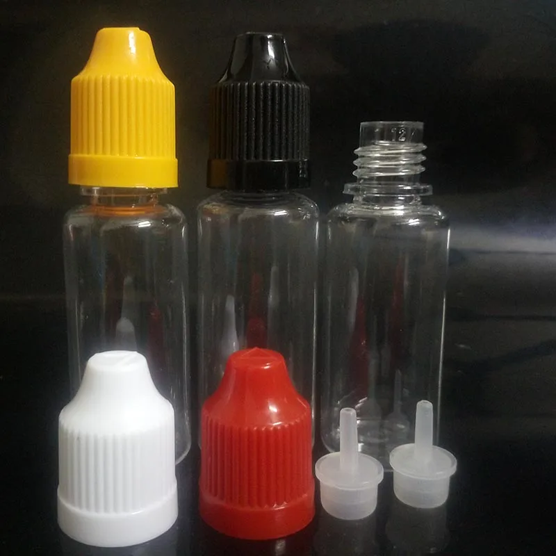 2500pcs 20ml Pet bottle Empty Clear Long Thin Dropper oil bottles plastic E cigarette Liquid oil in Bottle Free shipping