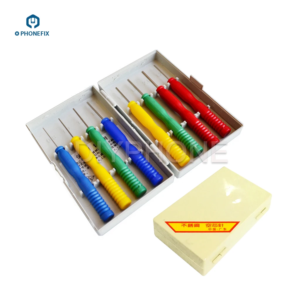 8PCS/Lots Stainless steel Hollow needles electronic components desoldering tools kits for mobile phone PCB repair tool