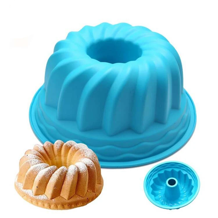 Large Hollow Round 9 Inch Chiffon Cake Mold Gear plate, Silicone Cake mold, Baking Tool Easy To Release K340