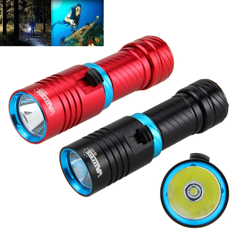 Waterproof LED Scuba LED Light Cycling Flashlight 28650/18650 Torch Waterproof 100M with 26650 Battery and Charger