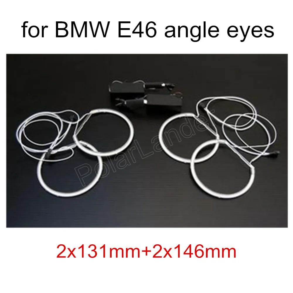 

4PCS LED Angel Eyes colorful Light Lamp Rings RGB marker for BMW E46 2x131mm+2x146mm 12V Headlight