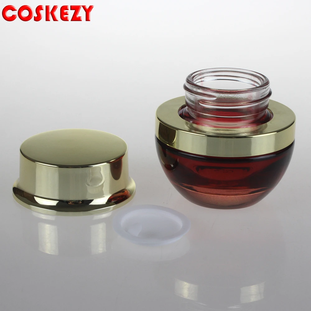 20g Clear black purple red golden blue empty glass cream jar,  cosmetic glass cream container packaging 20g