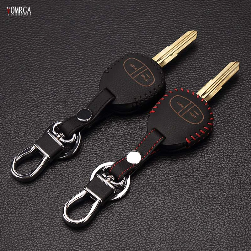 100% leather car key case car-covers For Mitsubishi outlander ASX colt LANCER Grandis Pajero sport shell car keys accessories