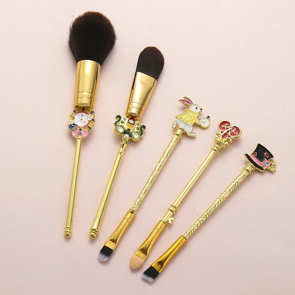 Disney Alice in Wonderland Makeup Brushes Set Soft Hair Foundation Blending Powder Eye Shadow Contour Concealer Cosmetic Brush