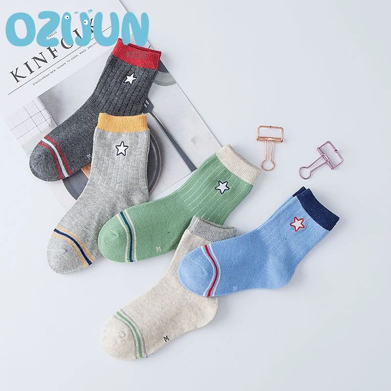 5 Pairs/Lot Autumn Winter Children Girls Boys Socks 2-8 Years Fashion Christmas Cotton Kids Socks Gift Socks High Quality