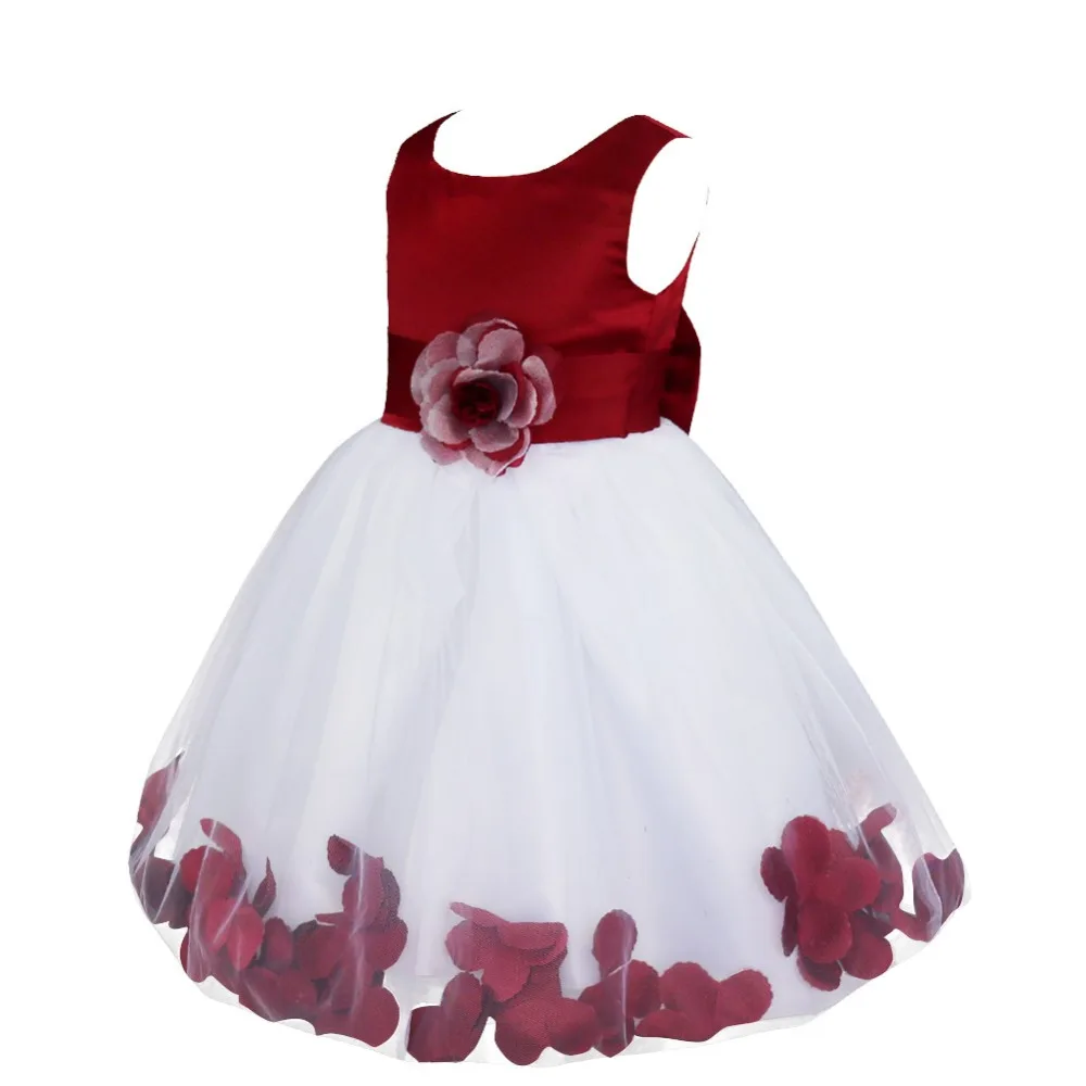 New Vestido Infantil Kids Flower Girl Dress Girls Flower Pageant Petals Dresses vestido de festa Children Toddler Elegant Dress