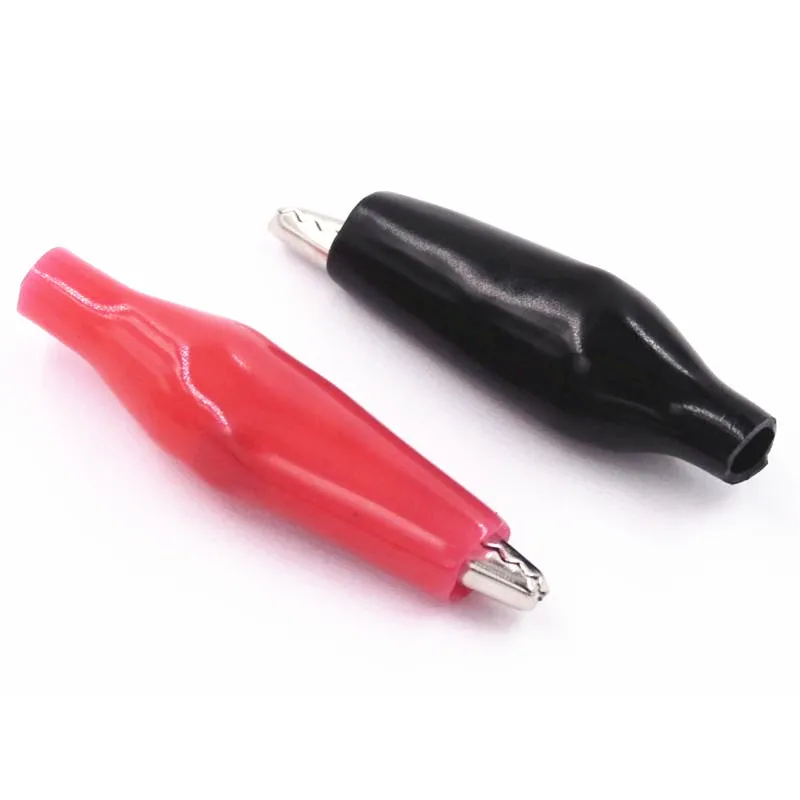 Gran oferta, 10 Uds., pinza de cocodrilo pequeña/Clip de cocodrilo de 2,8 cm, Clip de funda negra y roja, abrazadera de potencia, Clip de prueba (5