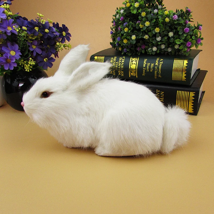 Simulation rabbit polyethylene&furs rabbit model funny gift about 20cmx11cmx13cm