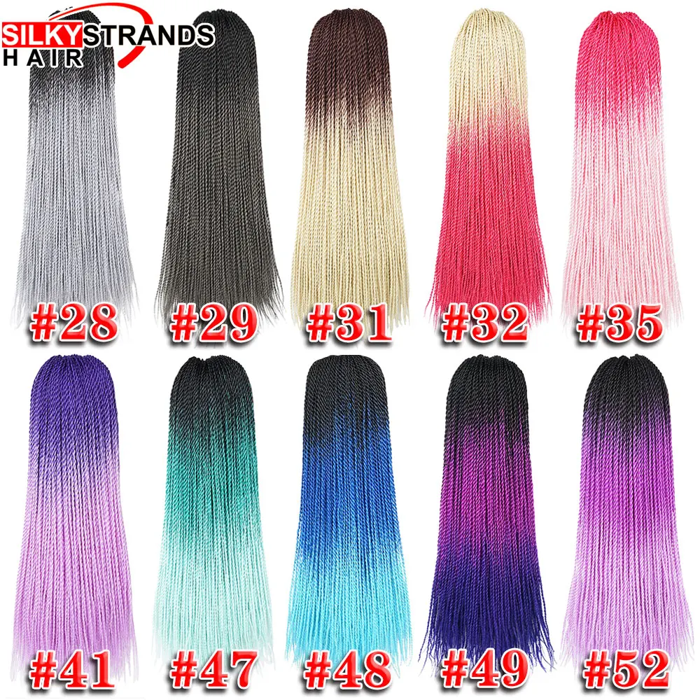 Silky Strands Ombre Braiding Hair Senegalese Twist Crochet Hair Extensions Synthetic Crochet Braids Grey Blonde Colors