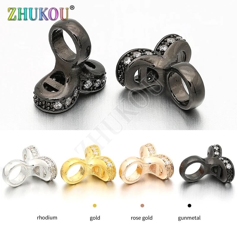 12*12mm High Quality Brass Cubic Zirconia Clasps Hooks Diy Jewelry Findings Making, Hole: 5mm, Model: VK1
