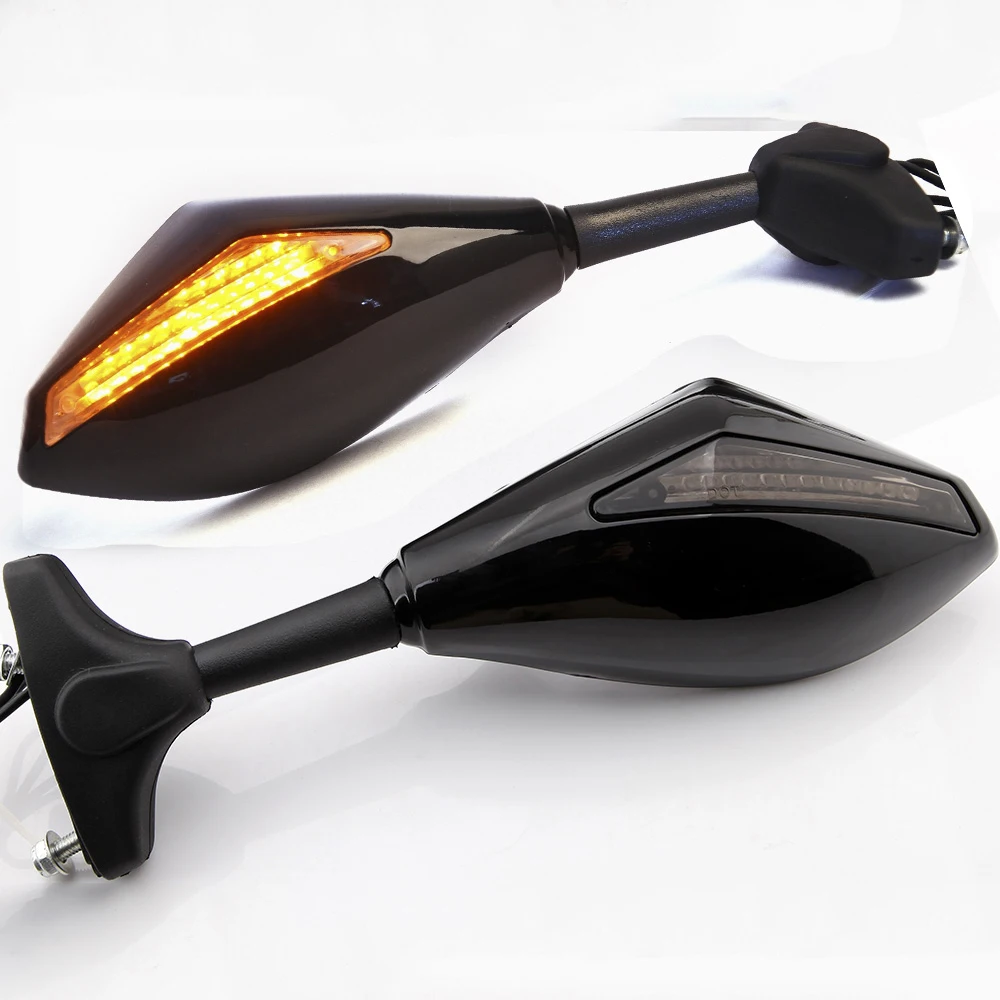 Motorcycle Integrated Turn Signal Mirrors Side Rearview Mirror Front Back LED For Honda CBR 600 F4i 929 954 RR F1 F2 Hurricane