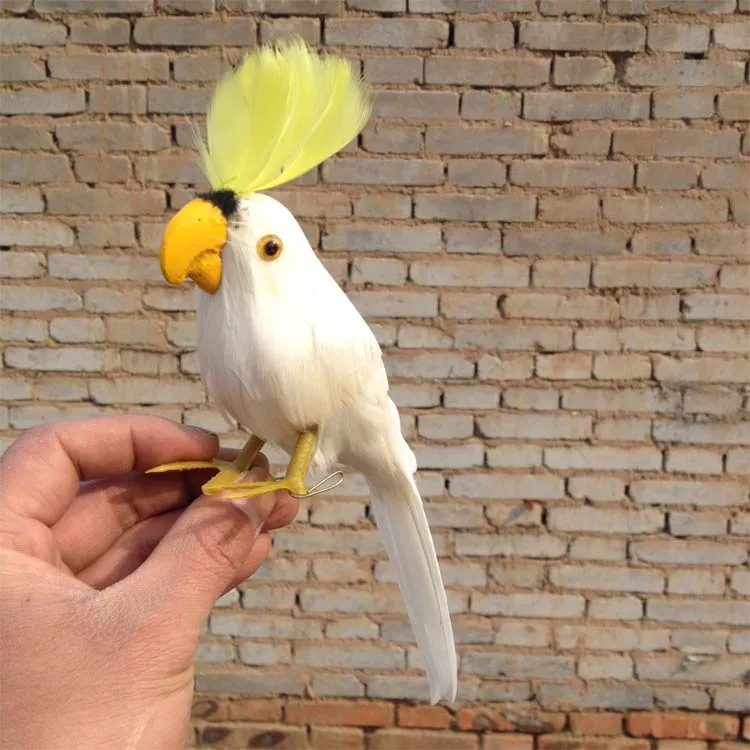 small simulation white parrot toy foam&furs cacatua galerita model gift about 16cm