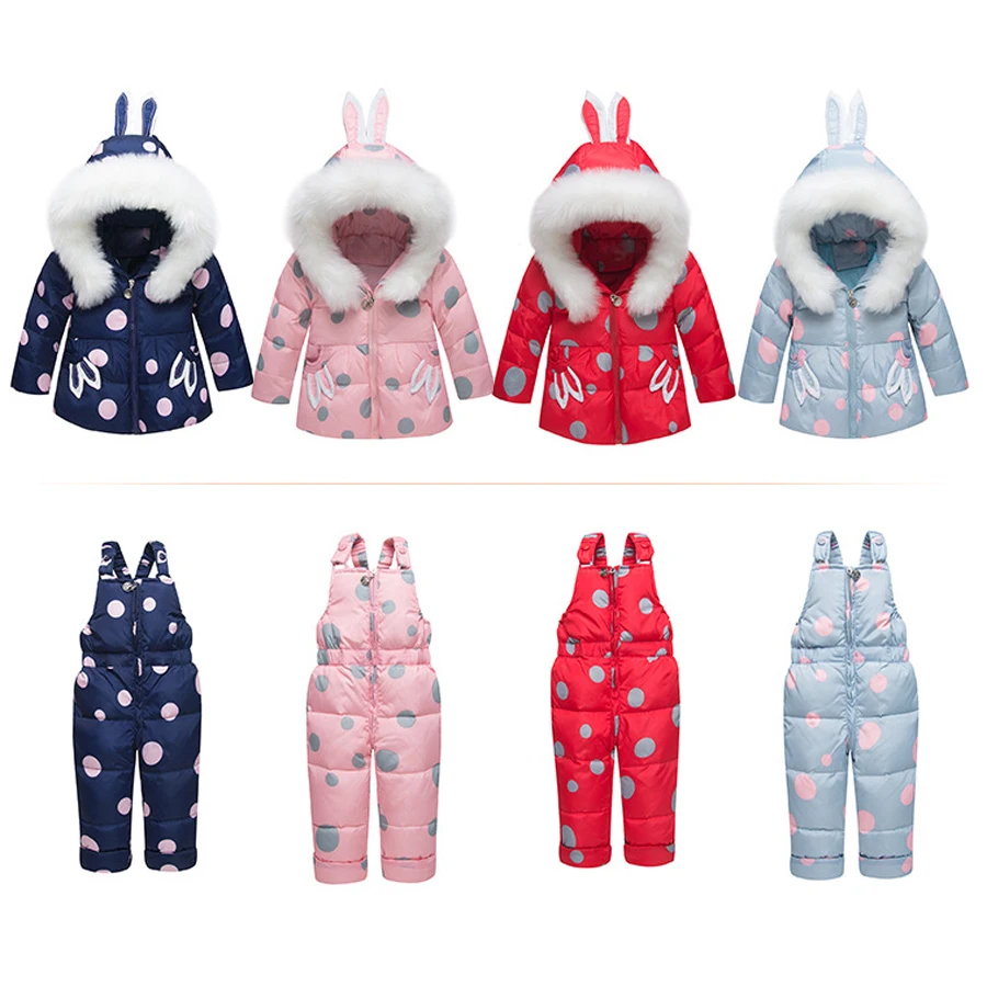 IYEAL Nuovo Inverno Set di Abbigliamento per Bambini Ragazze Caldo Piumino con Cappuccio per Neonata Vestito Cappotto per Bambini Abbigliamento da Neve Abbigliamento per Bambini