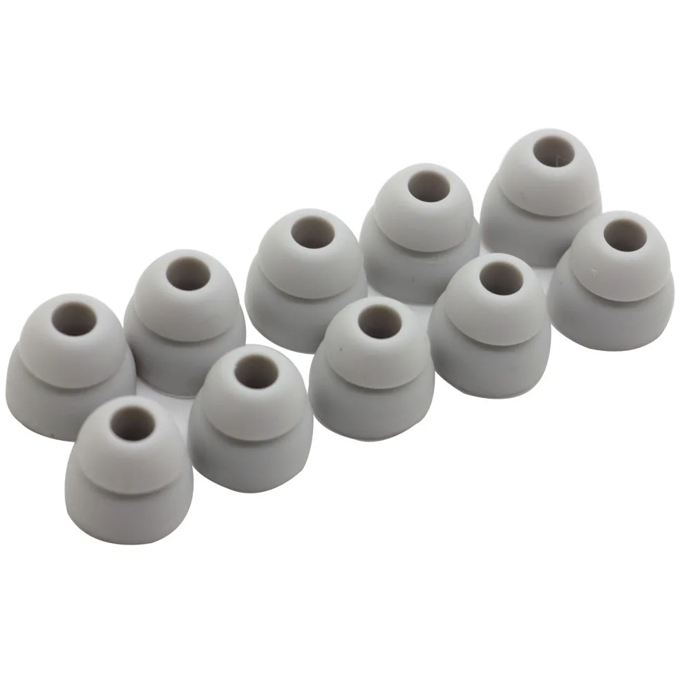 POYATU Double Flange Ear tips Tips For Powerbeats 2 Powerbeats3 Wireless Headphones Replacement Silicone Ear tips Ear Buds Grey
