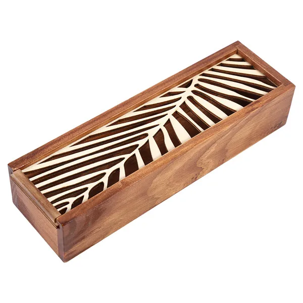 Draagbare Retro Box Hollow Houten Etui Opbergdoos Studenten Leuke Houten Potlood Doos Multi Briefpapier Bureau Opslag Accessoires