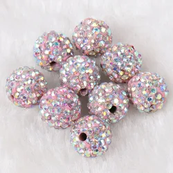 10mm Pink Clay Paved Crystal Disco Rhinestone Ball Shape Beads DIY For Bracelet jewelry making 10pcs/lot