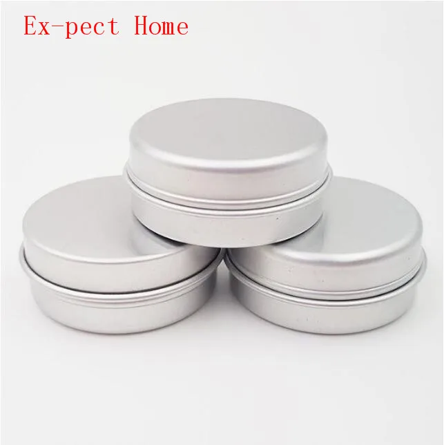 

15g aluminum empty cosmetic container with lids 15ml round lip balm tin solid perfume cosmetic packaging jar sample bottle