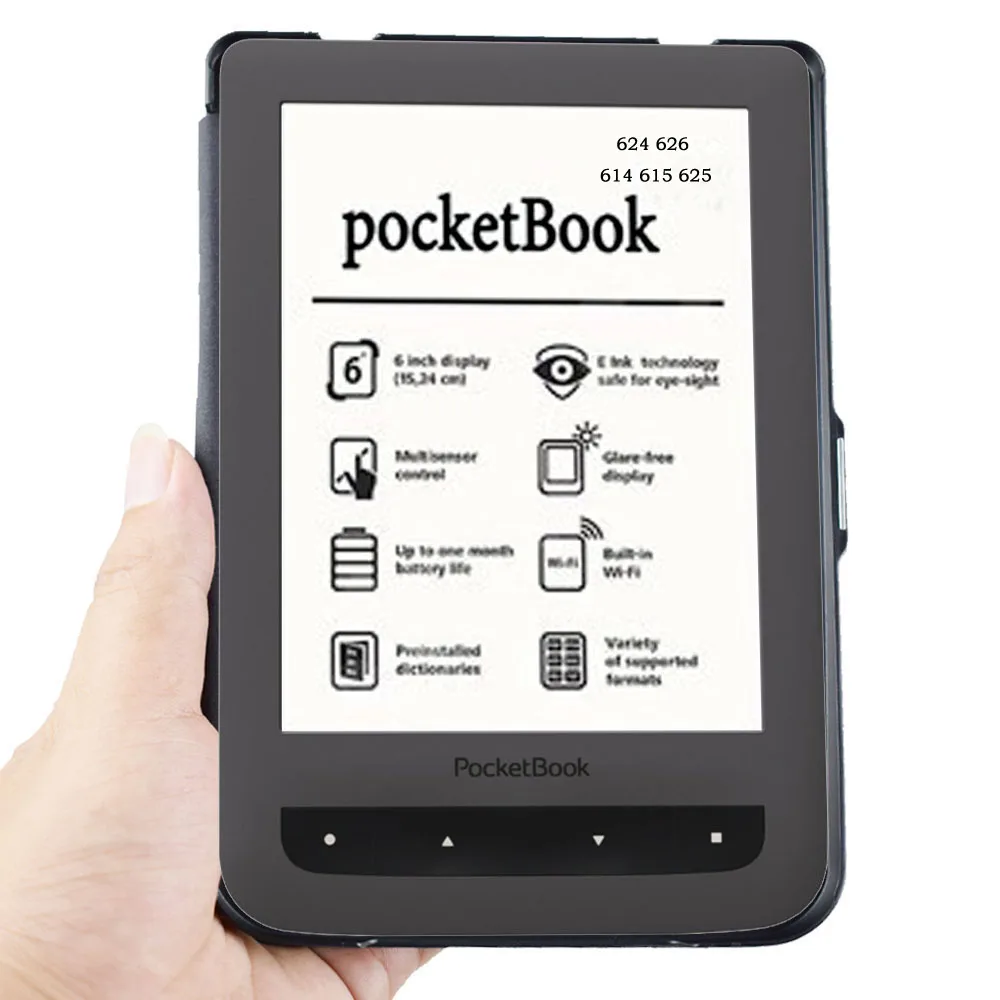 For Pocketbook 624 626 Case, Book Cover For Pocketbook Basic Touch Lux 2 eReader Also Fit Model PB614 615 625 Protective Cases