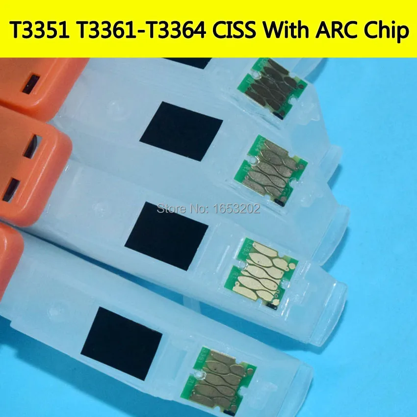 33XL T33 T3361-T3364 Auto Reset Chip Continuous Ink Supply System For EPSON XP 530 640 645 635 630 540 830 900 XP7100 Ciss