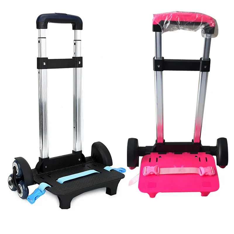 Pull Rod Bracket Carrinho Trolley para Crianças, Carrinho dobrável de 3 rodas, Mochilas escolares, Fácil Escalada na Escada, Mochila Infantil