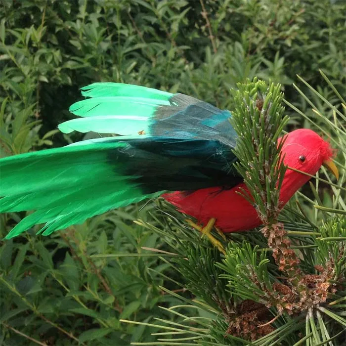 mini simulation red&green bird model foam&furs wings birds about 12cm 1347