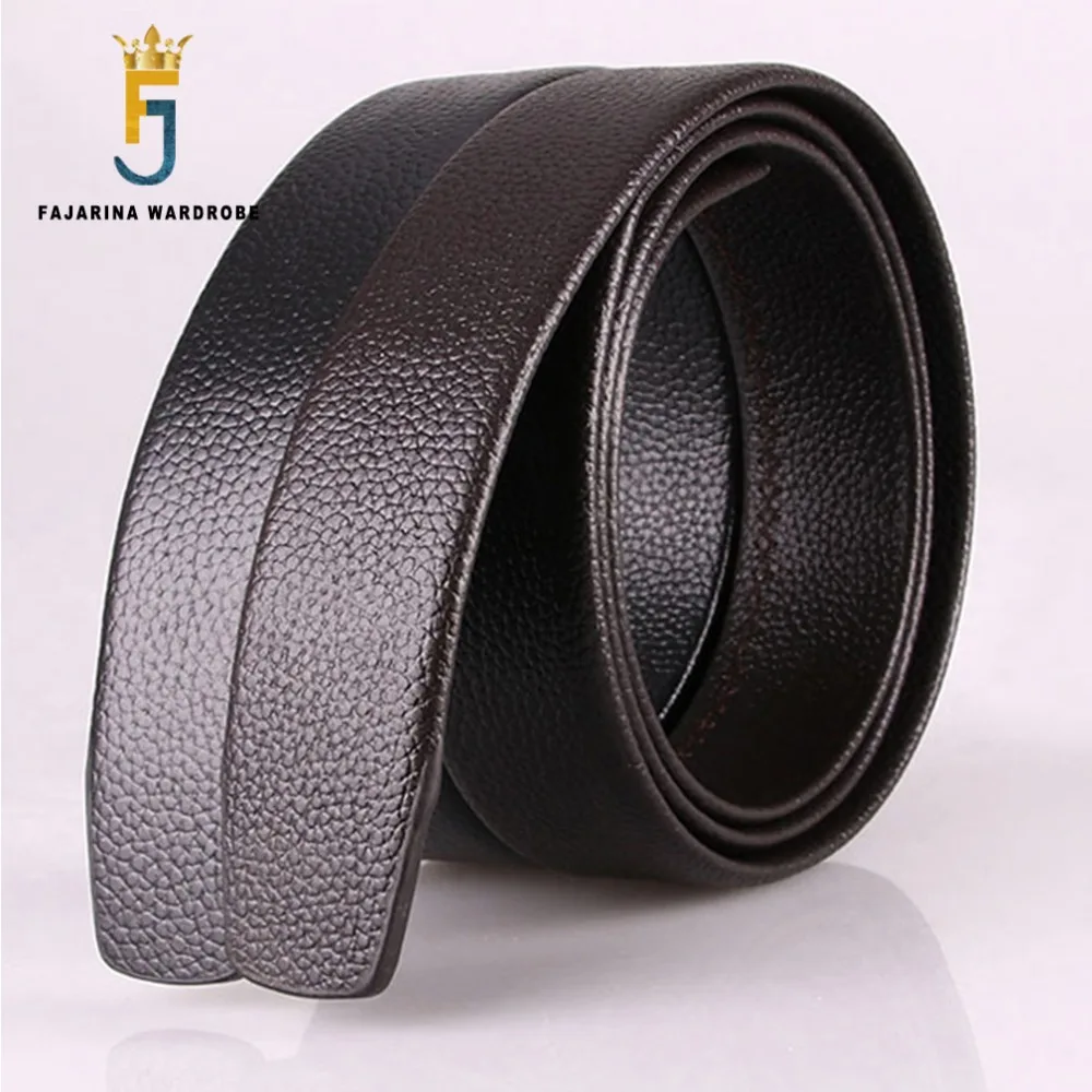 FAJARINA Quality Pure Genuine Leather First Layer Cow Skin  Men Cowhide Automatic Ratchet Style 35mm Belts without Buckle LUBT08