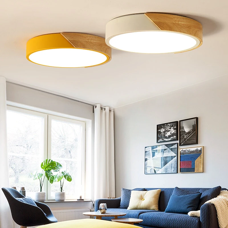

Modern Lamp LED Ceiling Lights for Bedroom Living Room Lighting Fixture Ceiling Lamps Surface Mount Decoration Metal Wood