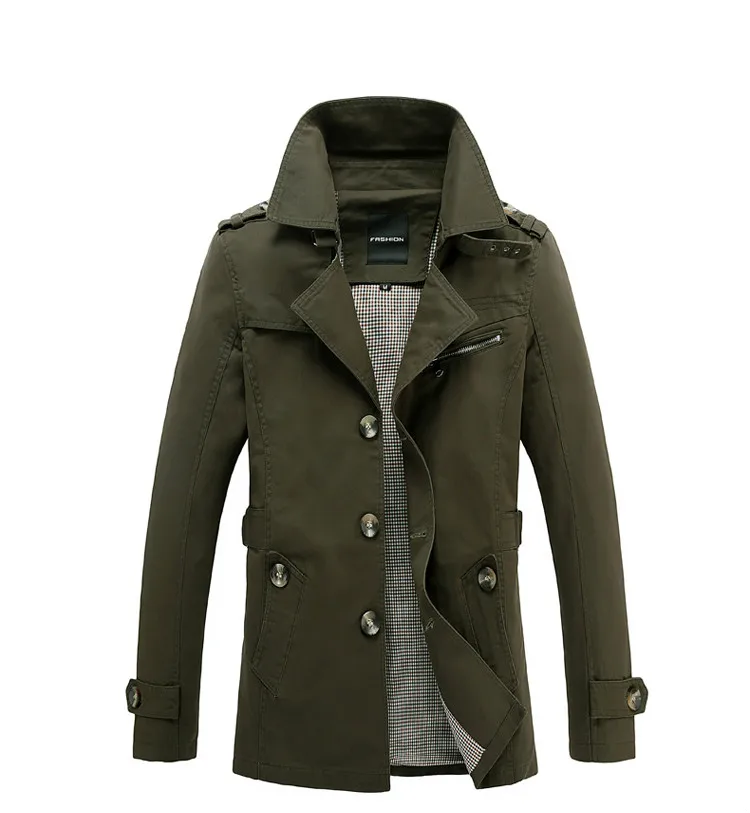 Brand Male Overcoat Long Jacket Coat Men Men\'s Trench Coat Trenchcoat Windbreaker Outwear Cotton Fabric Clothing